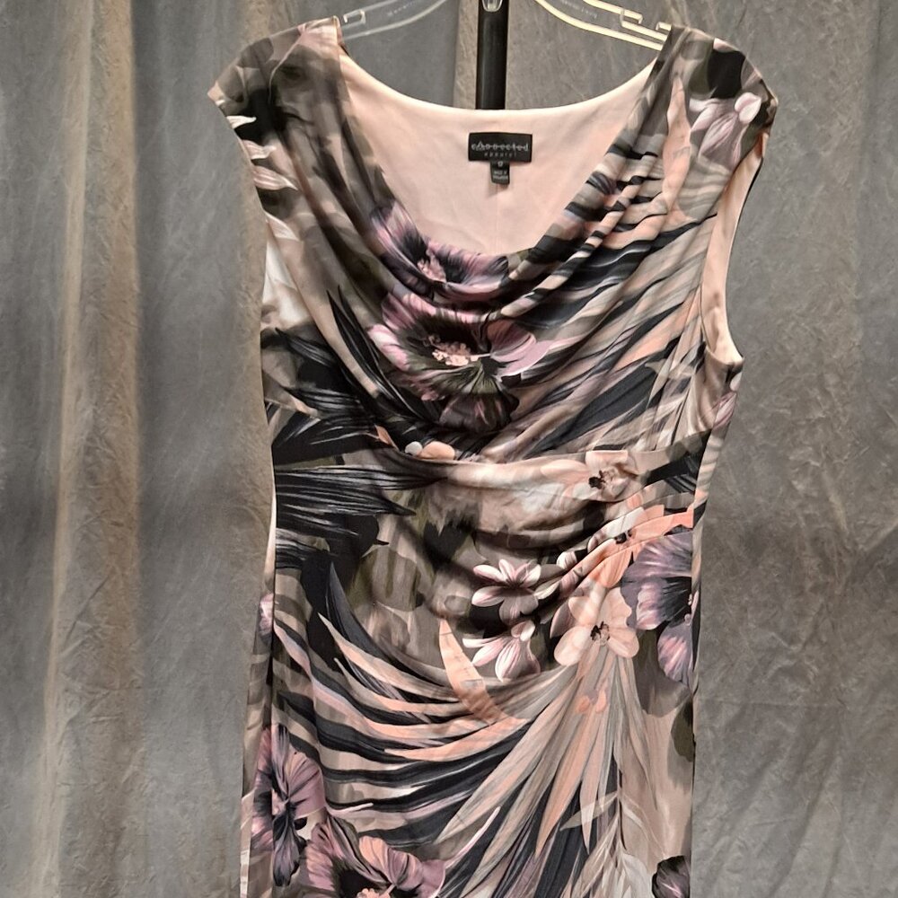 Connected Apparel Pink Floral Dress Size 12